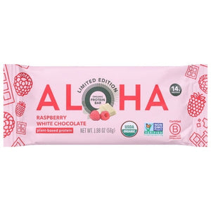 Aloha Protein Bars Organic Raspberry White Chocolate 12/1.98 OZ [UNFI-CARLISLE #3031887] [ebt]