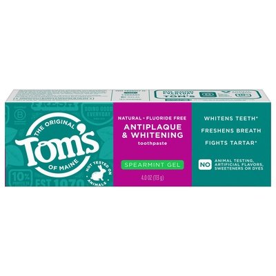Toms Of Maine Toothpaste Anitplaque & Whitening Spearmint Gel 6/4 OZ [UNFI-CARLISLE #3027224]