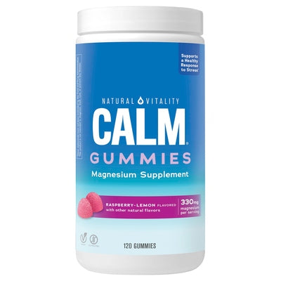 Natural Vitality Magnesium Supplement 330 Mg Gummies Raspberry-Lemon Flavored 1/120 CT [UNFI-CARLISLE #2203461]
