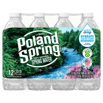 Poland Spring Spring Water 100% Natural 2/12/.5LTR [UNFI #0965293] [ebt]