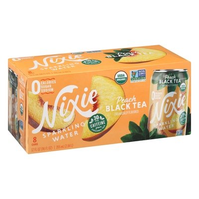 Nixie Sparkling Water Sparkling Water Peach Black Tea 3/8/12 OZ [UNFI #2478691] [ebt]