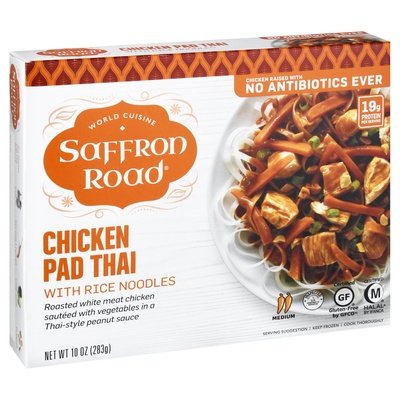 Saffron Road Chicken Pad Thai With Rice Noodles Medium 8/10 OZ [UNFI #1684976] [ebt]