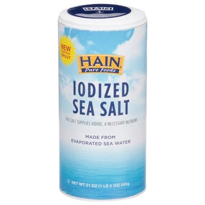 Hain Sea Salt Iodized 8/21 OZ [UNFI #2177947] [ebt]