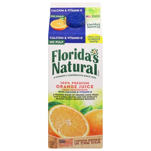 Floridas Natural 100% Juice Premium Orange No Pulp 8/52 OZ [UNFI #02308492] [ebt]