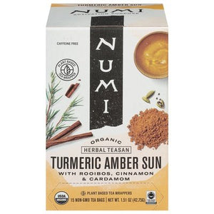 Numi Tea Herbal Teasan Organic Turmeric Amber Sun Tea Bags 6/15 BAG [UNFI #2788222] [ebt]