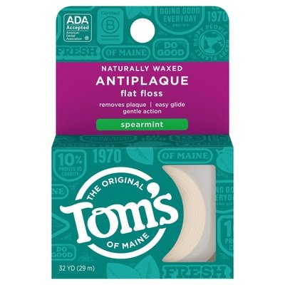 Toms Of Maine Flat Floss Antiplaque Spearmint 6/32 YD [UNFI-CARLISLE #268110]