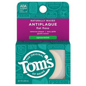 Toms Of Maine Flat Floss Antiplaque Spearmint 6/32 YD [UNFI-CARLISLE #268110]