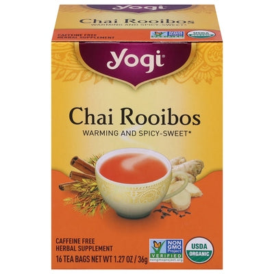 Yogi Herbal Supplement Chai Rooibos Tea Bags 6/16 Bag [UNFI #0355792] [ebt]