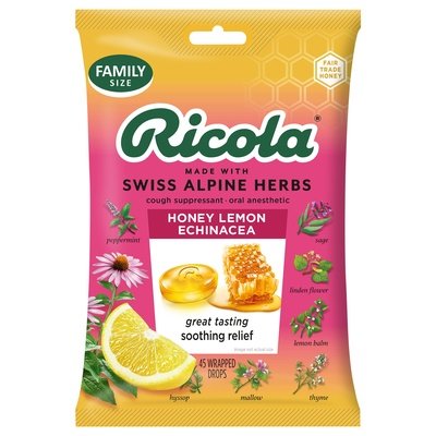 Ricola Drops Honey Lemon Echinacea Family Size 6/45 CT [UNFI-CARLISLE #2874717] [ebt]