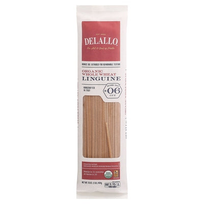 Delallo Linguine Organic Whole Wheat No. 06 Cut 16/1 LB [UNFI #0206060] [ebt]