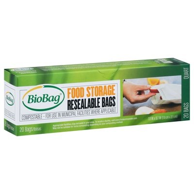 Biobag Resealable Bags Food Storage 12/20 CT [UNFI #1181130]