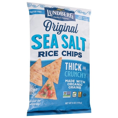 Lundberg Family Farms Rice Chips Sea Salt Original Thick And Crunchy 6/5.5 OZ [UNFI #3028925] [ebt]