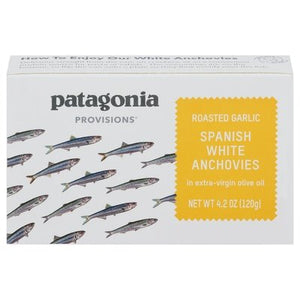 Patagonia Provisions Spanish White Anchovies Roasted Garlic 10/4.2 OZ [UNFI-CARLISLE #2668796] [ebt]