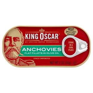 King Oscar Anchovies Flat Fillets in Olive Oil 18/2 OZ [UNFI #02888709] [ebt]