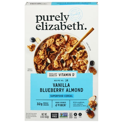Purely Elizabeth Superfood Cereal Vanilla Blueberry Almond Recipe No. 29 10/11 OZ [UNFI #03150109] [ebt]
