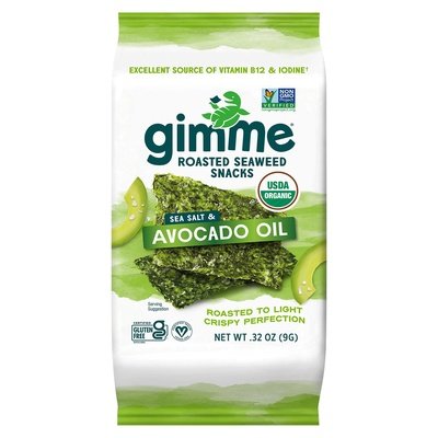 Gimme Seaweed Snacks Roasted Sea Salt & Avocado Oil 12/.32 OZ [UNFI #2530327] [ebt]
