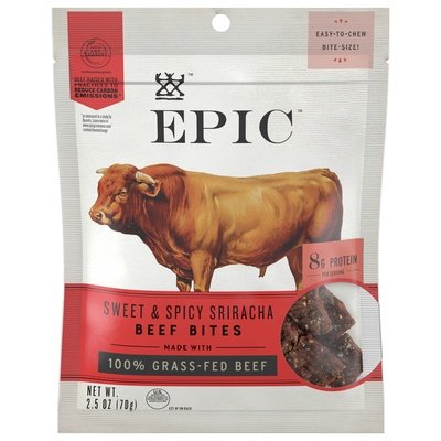 Epic Beef Bites Sweet & Spicy Sriracha 8/2.5 OZ [UNFI-CARLISLE #2171288] [ebt]