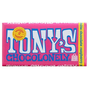 Tonys Chocolonely White Chocolate Raspberry Popping Candy 28% Cocoa 15/6.35OZ [UNFI #2382182] [ebt]