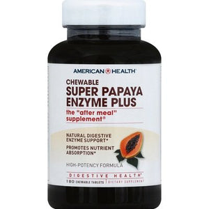 American Health Super Papaya Enzyme Plus Chewable Tablets 1/180 TAB [UNFI-CARLISLE #760405]