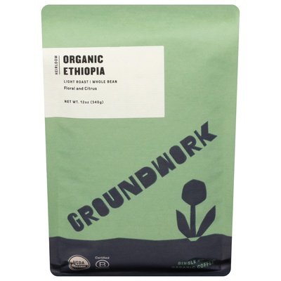 Groundwork Coffee Coffee Organic Whole Bean Light Roast Ethiopia 6/12 OZ [UNFI #2502946] [ebt]