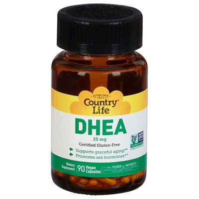 Country Life Vitamins DHEA 25 mg Vegan Capsules 1/90 VCAP [UNFI-CARLISLE #0663195]