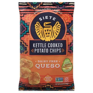Siete Potato Chips Queso Kettle Cooked 6/5.5 OZ [UNFI #2796696] [ebt]