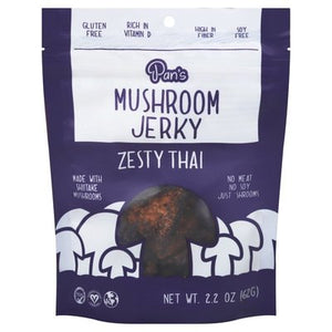 Pans Mushroom Jerky Mushroom Jerky Zesty Thai 6/2.2 OZ [UNFI #2562890] [ebt]
