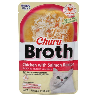 Inaba Cat Food Complement Chicken With Salmon Recipe Broth 12/1.4 OZ [UNFI-CARLISLE #02957991]
