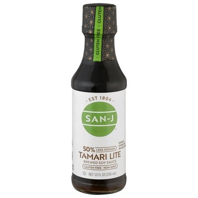 San-J Brewed Soy Sauce Tamari Lite 6/10 OZ [UNFI #1240217] [ebt]