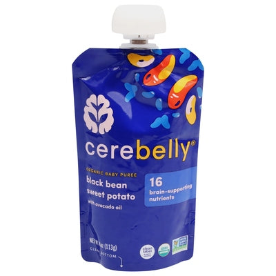 Cerebelly Baby Puree Black Bean Sweet Potato Organic 6/4 OZ [UNFI-CARLISLE #03030509] [ebt]