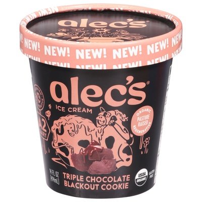 Alecs Ice Cream Ice Cream Triple Chocolate Blackout Cookie 8/14 OZ [UNFI #3051232] [ebt]