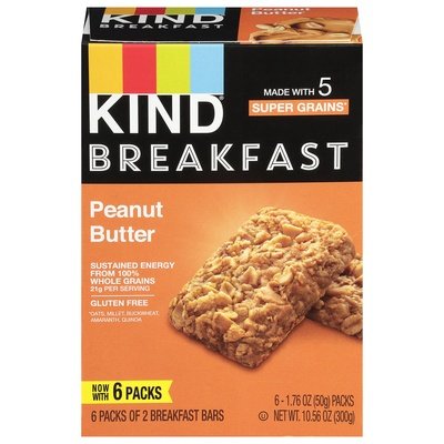 Kind Breakfast Bars Peanut Butter 5/6/1.76 OZ [UNFI #2903011] [ebt]