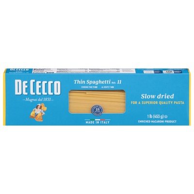 Dececco Thin Spaghetti No.11 Slow Dried 20/16 OZ [UNFI #224063] [ebt]