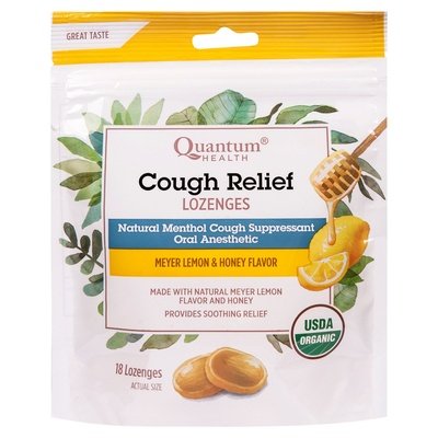 Quantum Health Cough Relief Lozenges Meyer Lemon & Honey Flavor 1/18 CT [UNFI-CARLISLE #2085223]