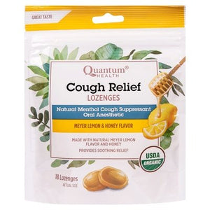 Quantum Health Cough Relief Lozenges Meyer Lemon & Honey Flavor 1/18 CT [UNFI-CARLISLE #2085223]