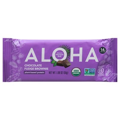 Aloha Protein Bar Organic Chocolate Fudge Brownie 12/1.9 OZ [UNFI-CARLISLE #2148997] [ebt]