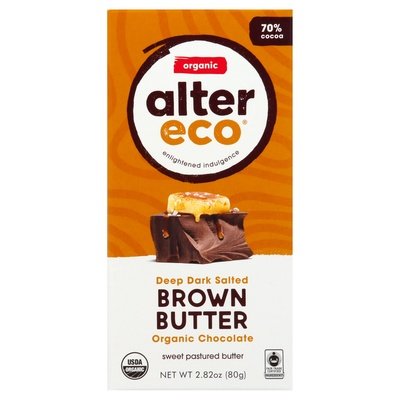 Alter Eco Dark Chocolate Organic Deep Dark Salted Brown Butter 70% Cocoa 12/2.82 OZ [UNFI-CARLISLE #1542927] [ebt]