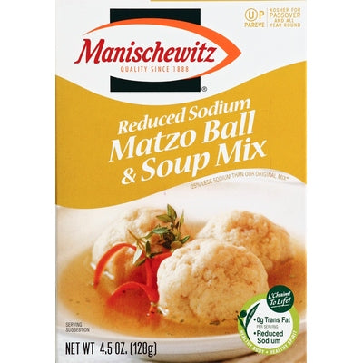 Manischewitz Matzo Ball & Soup Mix Reduced Sodium 12/4.5 OZ [UNFI #0864587] [ebt]
