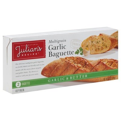Julians Recipe Baguette Garlic Multigrain Garlic & Butter 12/12 OZ [UNFI #1134410] [ebt]