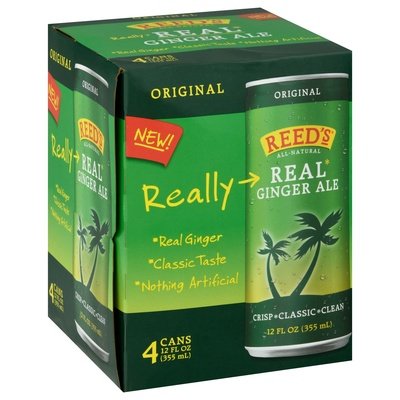 Reeds Ginger Ale Original Real 4 Pack 6/4/12 OZ [UNFI #2564649] [ebt]