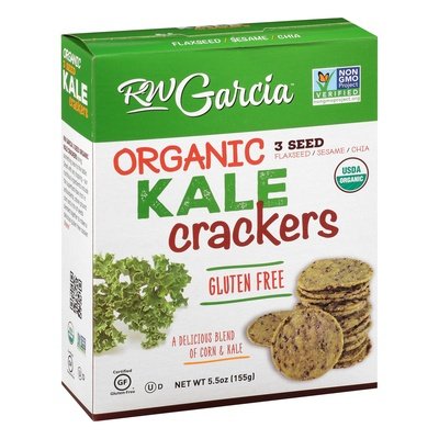 R W Garcia Crackers Gluten Free Organic Kale 3 Seed 6/5.5 OZ [UNFI #2641058] [ebt]