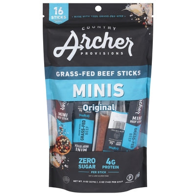 Country Archer Beef Sticks Grass-Fed Original Minis 6/8 OZ [UNFI #3115870] [ebt]