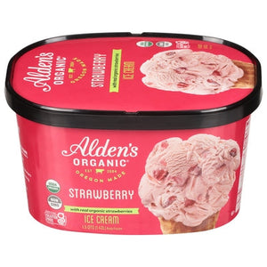 Aldens Organic Ice Cream Strawberry 3/48 OZ [UNFI #798413] [ebt]