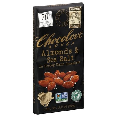 Chocolove Strong Dark Chocolate Almonds & Sea Salt 12/3.2 OZ [UNFI-CARLISLE #2198448] [ebt]