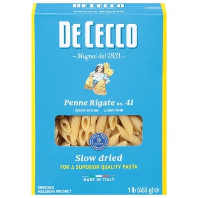 Dececco Penne Rigate No. 41 Slow Dried 12/16 OZ [UNFI #1852250] [ebt]