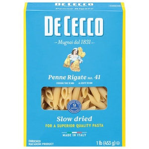 Dececco Penne Rigate No. 41 Slow Dried 12/16 OZ [UNFI #1852250] [ebt]