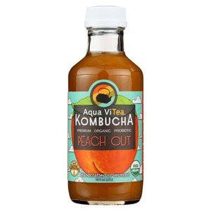 Aqua Vitea Kombucha Peach Out 12/16 OZ [UNFI #02325363] [ebt]