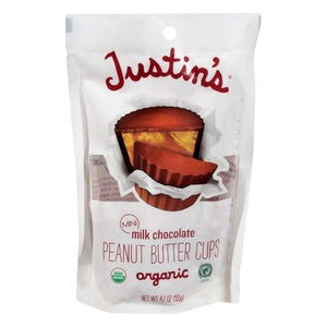 Justins Peanut Butter Cups Organic Milk Chocolate Mini 6/4.7 OZ [UNFI #1699040] [ebt]