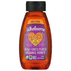 Wholesome Honey Organic Raw + Unfiltered 6/16 OZ [UNFI #1848571] [ebt]