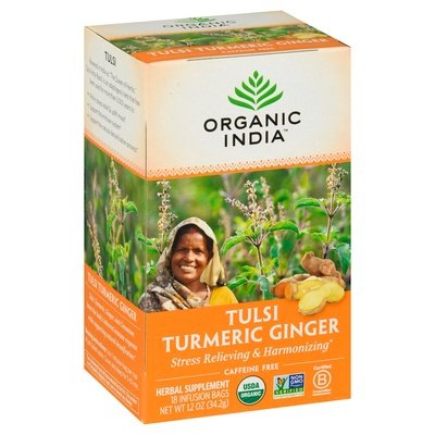 Organic India Herbal Supplement Tulsi Turmeric Ginger Caffeine Free Infusion Bags 6/18 BAG [UNFI #1744507] [ebt]